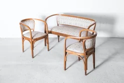 Jugendstil Modell Nr. 715 Wohnzimmer Set von Gustav Siegel für Jacob & Josef Kohn, Wien 1905, 3er Set