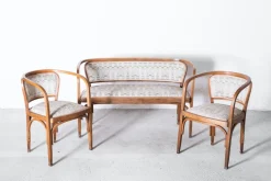 Jugendstil Modell Nr. 715 Wohnzimmer Set von Gustav Siegel für Jacob & Josef Kohn, Wien 1905, 3er Set