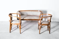 Jugendstil Modell Nr. 715 Wohnzimmer Set von Gustav Siegel für Jacob & Josef Kohn, Wien 1905, 3er Set