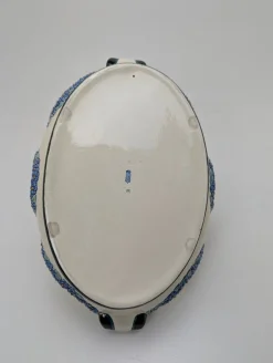 Jugendstil Schale aus Majolika Henkel mit Putten von Karlsruhe Majolika Manufaktur, 1910
