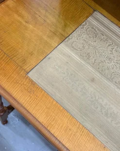 Jugendstil Schreibtisch mit Blumenmalerei, 1910er