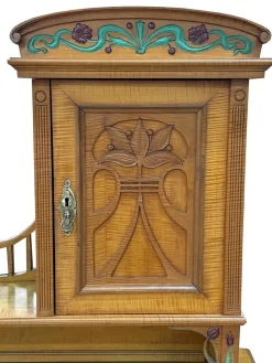 Jugendstil Schreibtisch mit Blumenmalerei, 1910er