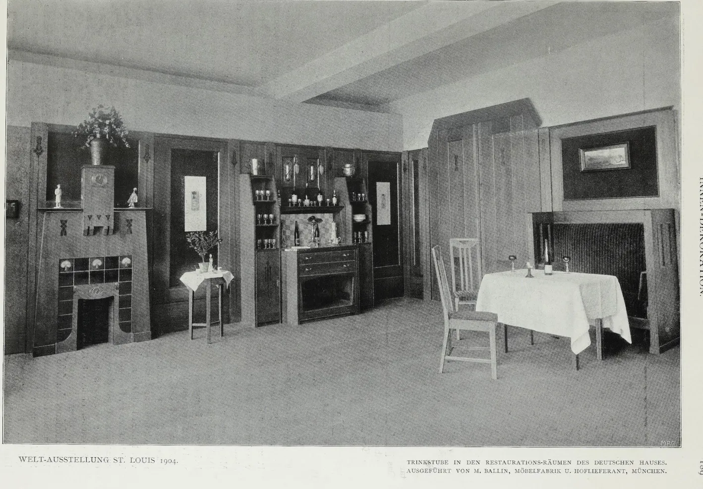 Jugendstil Schreibtisch von Matthias Feller für Moritz Ballin, München, Deutschland, 1912