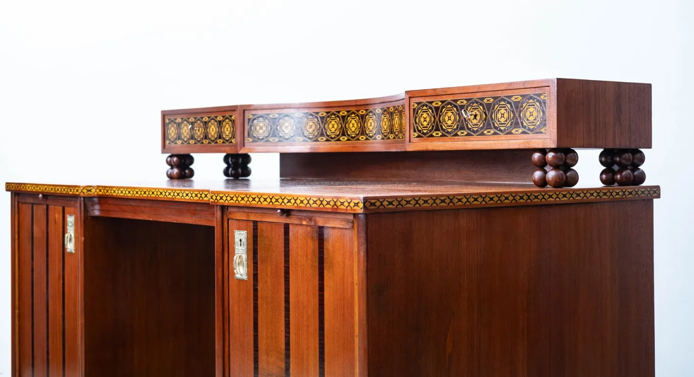 Jugendstil Schreibtisch von Matthias Feller für Moritz Ballin, München, Deutschland, 1912