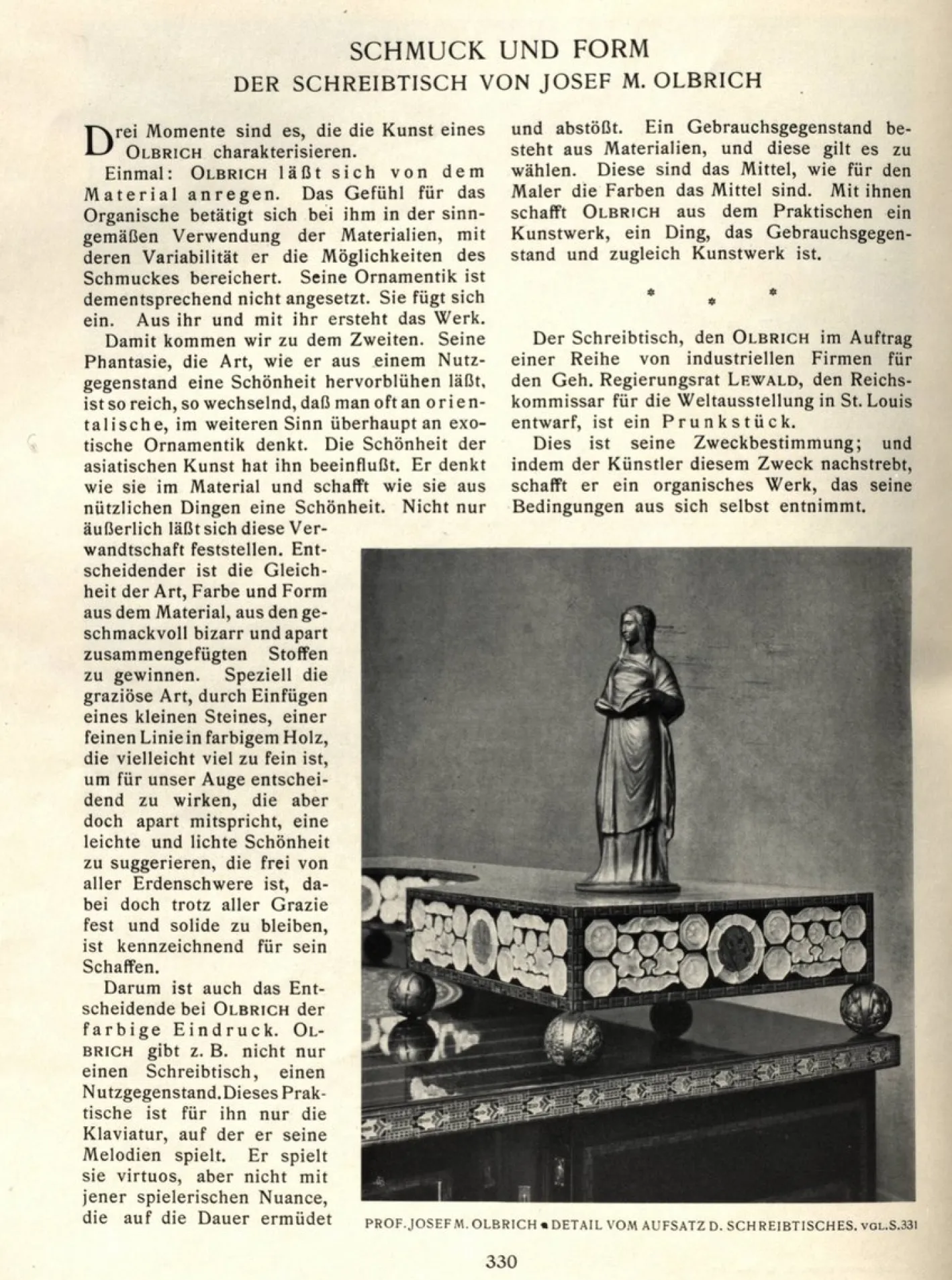 Jugendstil Schreibtisch von Matthias Feller für Moritz Ballin, München, Deutschland, 1912