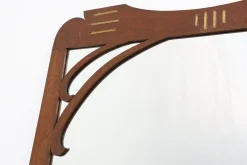 Jugendstil Spiegel aus Eichenholz mit Vergoldeten Intarsien, Frankreich, 1915