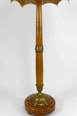 Jugendstil Stehlampe aus Kirschholz von Paul Follot, Frankreich, 1920er