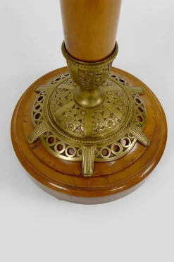 Jugendstil Stehlampe aus Kirschholz von Paul Follot, Frankreich, 1920er