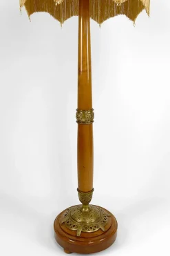 Jugendstil Stehlampe aus Kirschholz von Paul Follot, Frankreich, 1920er
