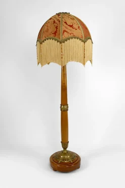 Jugendstil Stehlampe aus Kirschholz von Paul Follot, Frankreich, 1920er