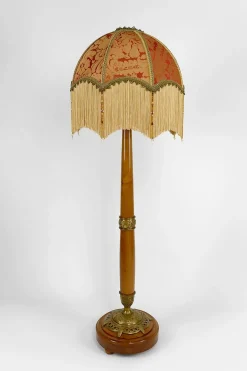 Jugendstil Stehlampe aus Kirschholz von Paul Follot, Frankreich, 1920er
