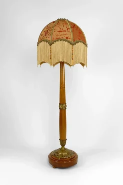 Jugendstil Stehlampe aus Kirschholz von Paul Follot, Frankreich, 1920er