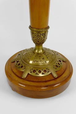 Jugendstil Stehlampe aus Kirschholz von Paul Follot, Frankreich, 1920er