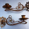 Jugendstil Wandkerzenhalter aus Messing, 1890er, 2er Set