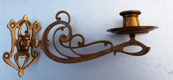 Jugendstil Wandkerzenhalter aus Messing, 1890er, 2er Set