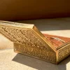 Jugendstil Zigarettenschachtel aus Messing & Holz von Erhard & Söhne, 1920er