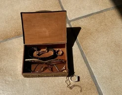 Jugendstil Zigarettenschachtel aus Messing & Holz von Erhard & Söhne, 1920er