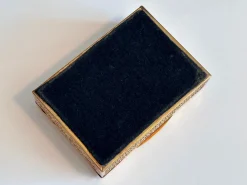 Jugendstil Zigarettenschachtel aus Messing & Holz von Erhard & Söhne, 1920er