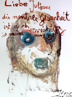 Juliane Hundetmark, Liebe Juliane Die..., 2026, Öl auf Papier