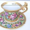Kaffeetassen aus Capodimonte Porzellan mit Blumenmotiven, 6 . Set