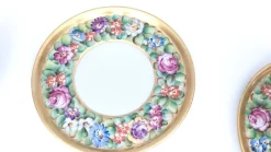 Kaffeetassen aus Capodimonte Porzellan mit Blumenmotiven, 6 . Set