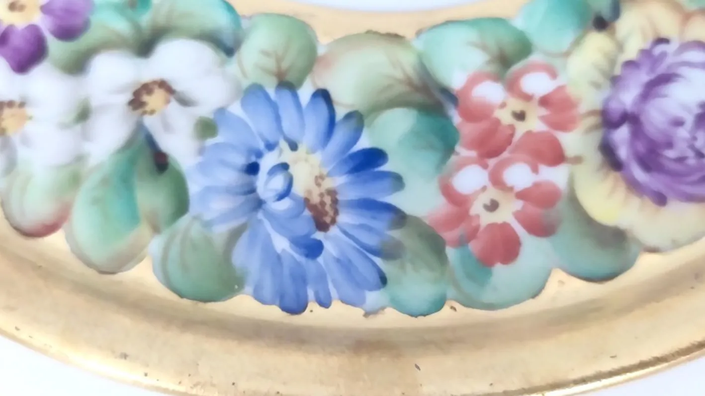 Kaffeetassen aus Capodimonte Porzellan mit Blumenmotiven, 6 . Set