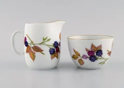 Kaffeetassen & Untertassen, Zuckerdose & Sahnekännchen von Royal Worcester, England, 1980er, 6er Set