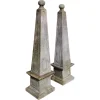 Kalkstein Pyramiden, 1890er, 2er Set