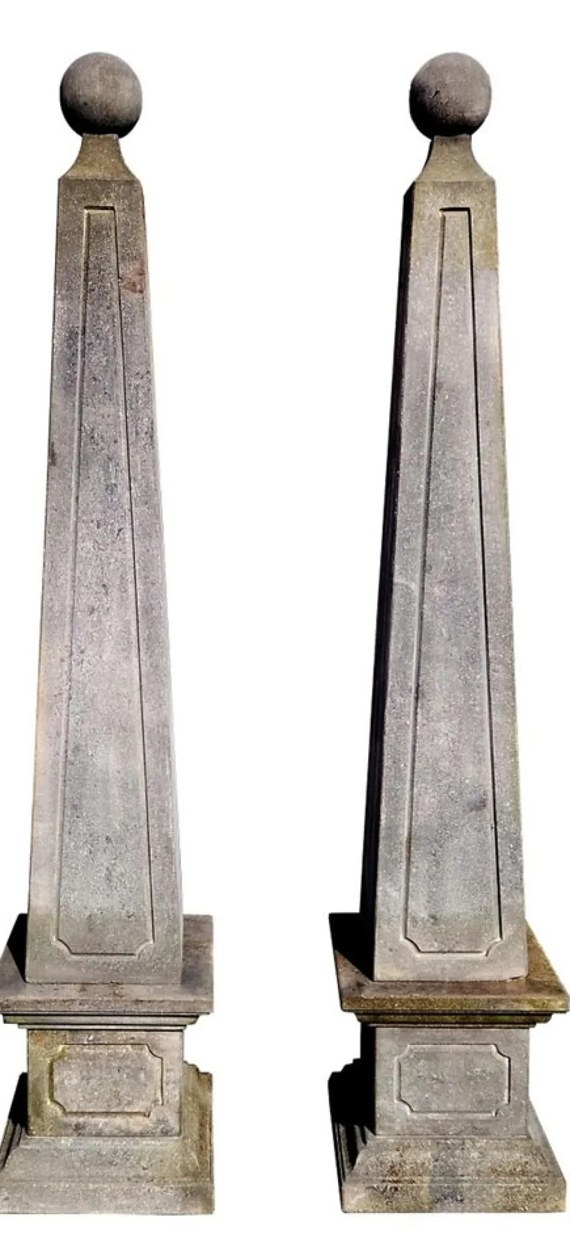 Kalkstein Pyramiden, 1890er, 2er Set