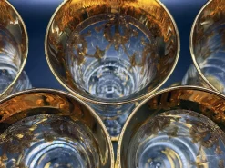24 Karat vergoldete Kristallgläser von SC Line, 1960er, 6 . Set