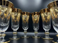 24 Karat vergoldete Kristallgläser von SC Line, 1960er, 6 . Set