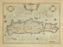 Karte von Kreta Radierung von Johannes Blaeu, 1650er