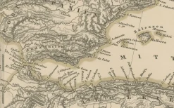 Karte von Mittelmeer, Schwarzem Meer und Osmanischem Reich, 1853