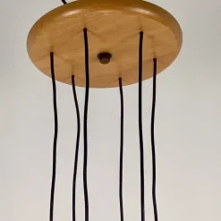 Kaskadierende Hängelampe aus Holz von Temde Leuchten, Schweiz, 1970er