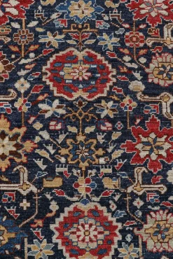 Kaukasischer Kuba Style Teppich in Blau mit Blumenmuster von Rug&Kilim