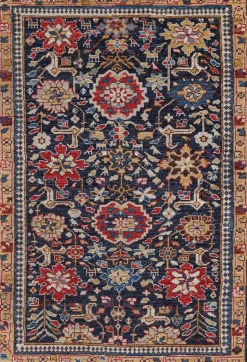 Kaukasischer Kuba Style Teppich in Blau mit Blumenmuster von Rug&Kilim
