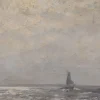 Kees Terlouw, Wellen und Segelboot, Öl auf Leinwand, 20. Jh., gerahmt