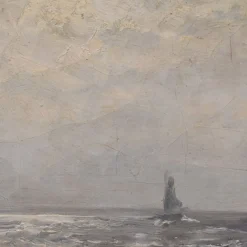 Kees Terlouw, Wellen und Segelboot, Öl auf Leinwand, 20. Jh., gerahmt