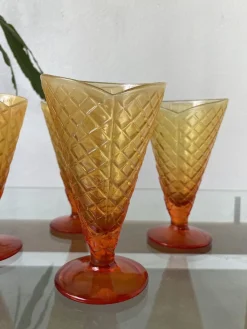 Kegelförmige Vintage Eisbecher, 1980er, 4er Set
