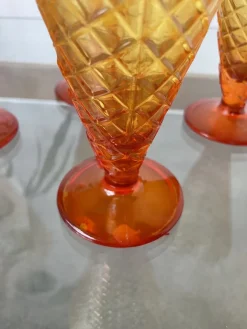 Kegelförmige Vintage Eisbecher, 1980er, 4er Set