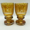 Kelche aus handgeschliffenem Bernsteinglas von Moosbauer Nördlingen, 1950er, 2er Set
