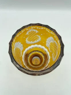 Kelche aus handgeschliffenem Bernsteinglas von Moosbauer Nördlingen, 1950er, 2er Set
