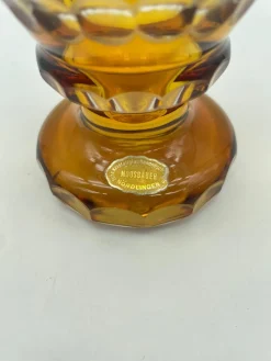 Kelche aus handgeschliffenem Bernsteinglas von Moosbauer Nördlingen, 1950er, 2er Set