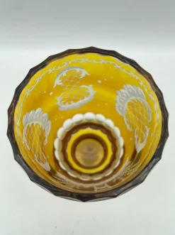Kelche aus handgeschliffenem Bernsteinglas von Moosbauer Nördlingen, 1950er, 2er Set