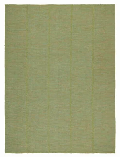 Kelim Teppich in Grün mit Petrol und Rosa Akzenten von Rug&Kilim