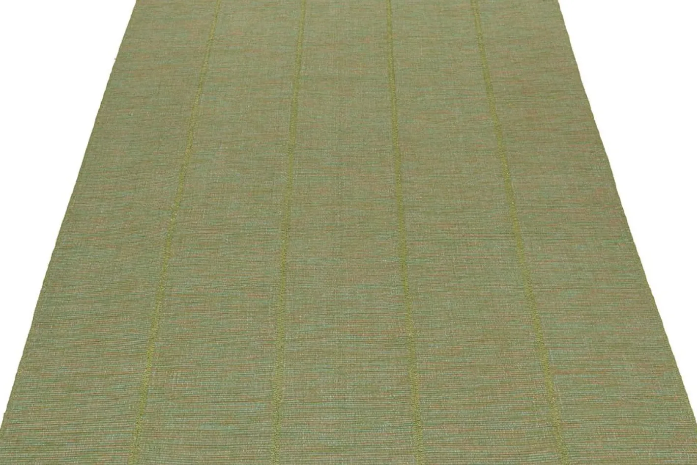 Kelim Teppich in Grün mit Petrol und Rosa Akzenten von Rug&Kilim