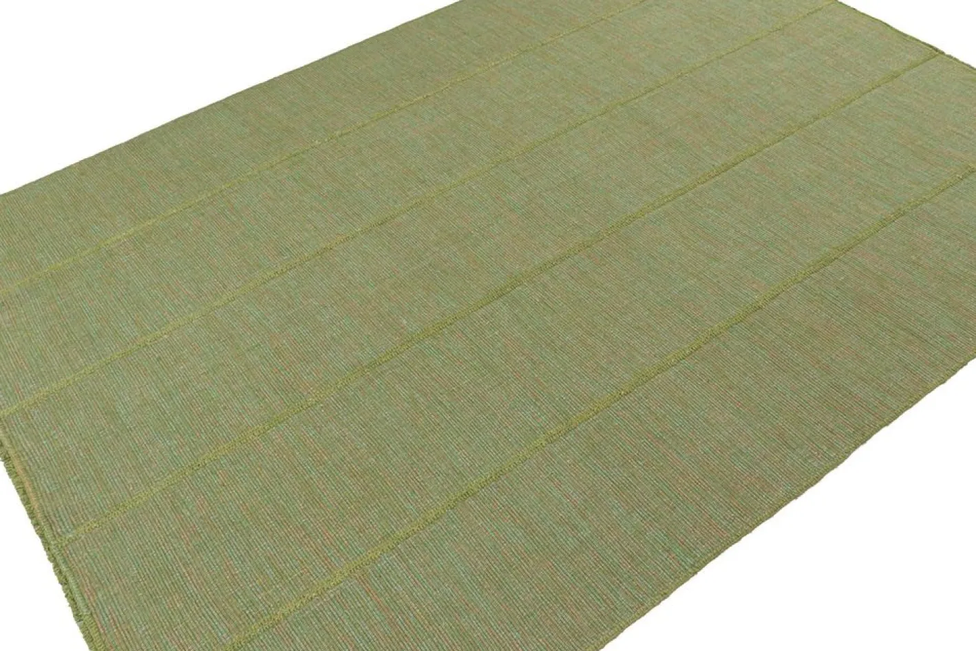 Kelim Teppich in Grün mit Petrol und Rosa Akzenten von Rug&Kilim