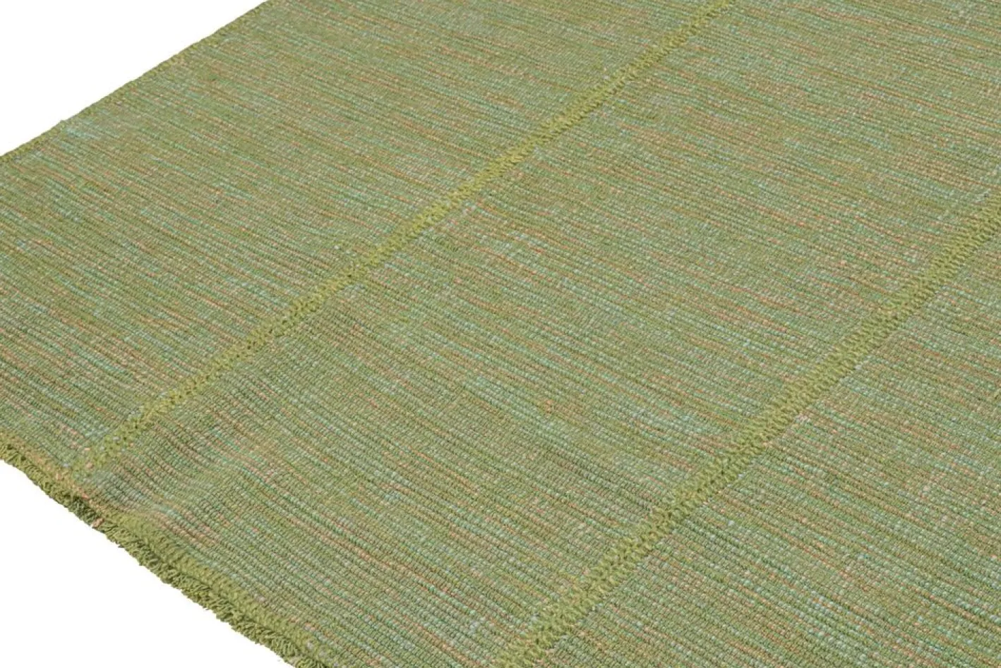 Kelim Teppich in Grün mit Petrol und Rosa Akzenten von Rug&Kilim