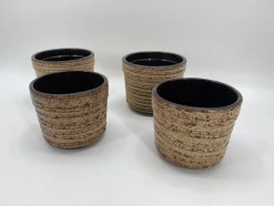 Keramik Blumentöpfe im Stil von Sgrafo, Deutschland, 1960er, 4er Set
