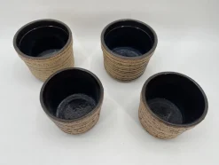 Keramik Blumentöpfe im Stil von Sgrafo, Deutschland, 1960er, 4er Set